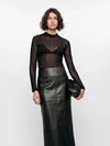 Kaia Spot Mesh Top