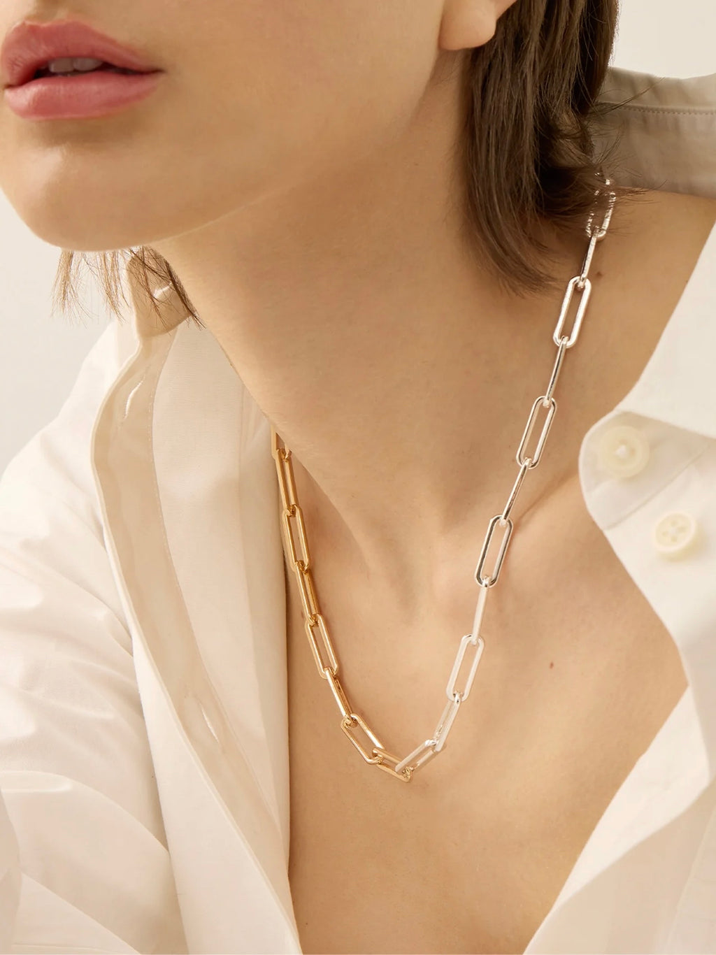 Andi Slim Two-Tone Necklace