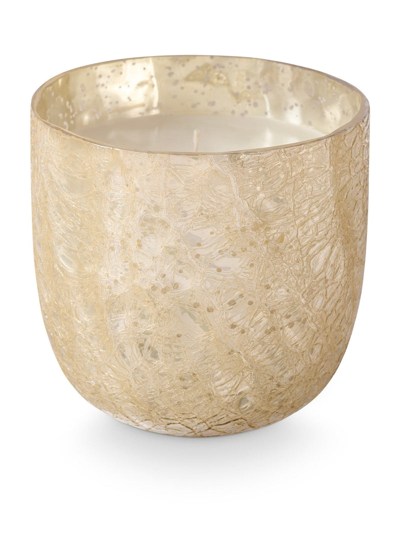 Winter White Large Boxed Crackle Glass Candle