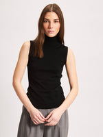 Sleeveless XFine Merino Tank in Black