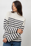 Claudia Sweater in Cream/Navy Stripe
