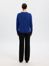Lulu Knit O-Neck Sweater in Dazzling Blue