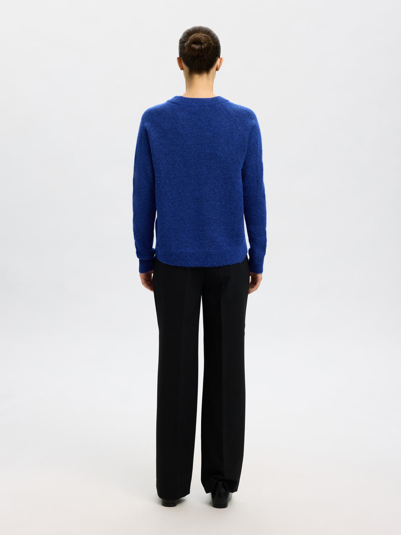 Lulu Knit O-Neck Sweater in Dazzling Blue