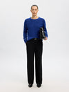 Lulu Knit O-Neck Sweater in Dazzling Blue