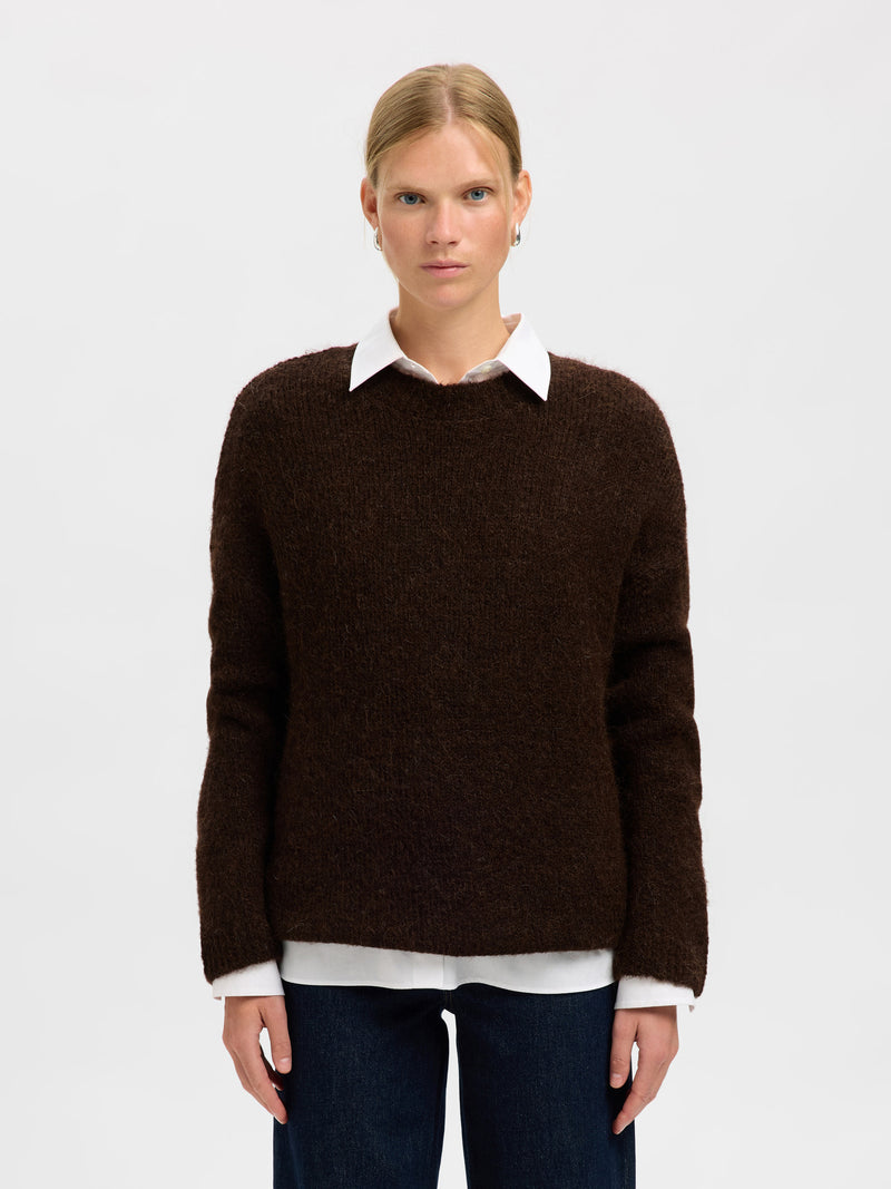 Gabriella Knit O-Neck Sweater in Delicioso Melange
