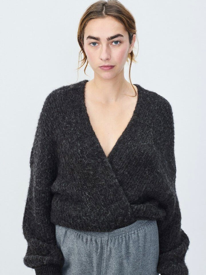 East Knit Cardigan in Anthracite Chine