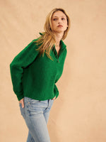 Atlas Quarter Zip Sweater in Clover