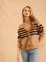 Stanley Cardigan in Acorn Stripe