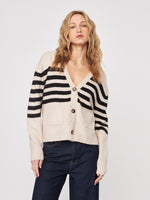 Stanley Cardigan in Nougat Stripe