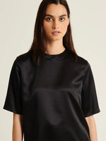 Silk Relaxed Tee in Black
