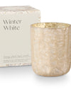 Winter White Small Boxed Crackle Glass Candle