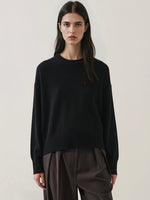 Xfine Merino Cashmere Relaxed Knit in Black