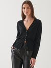 Fitted XFine Merino Cardi in Black