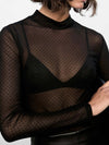 Kaia Spot Mesh Top