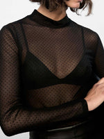 Kaia Spot Mesh Top