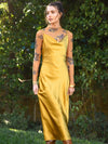 Linda Satin Cowl Maxi Dress in Gold