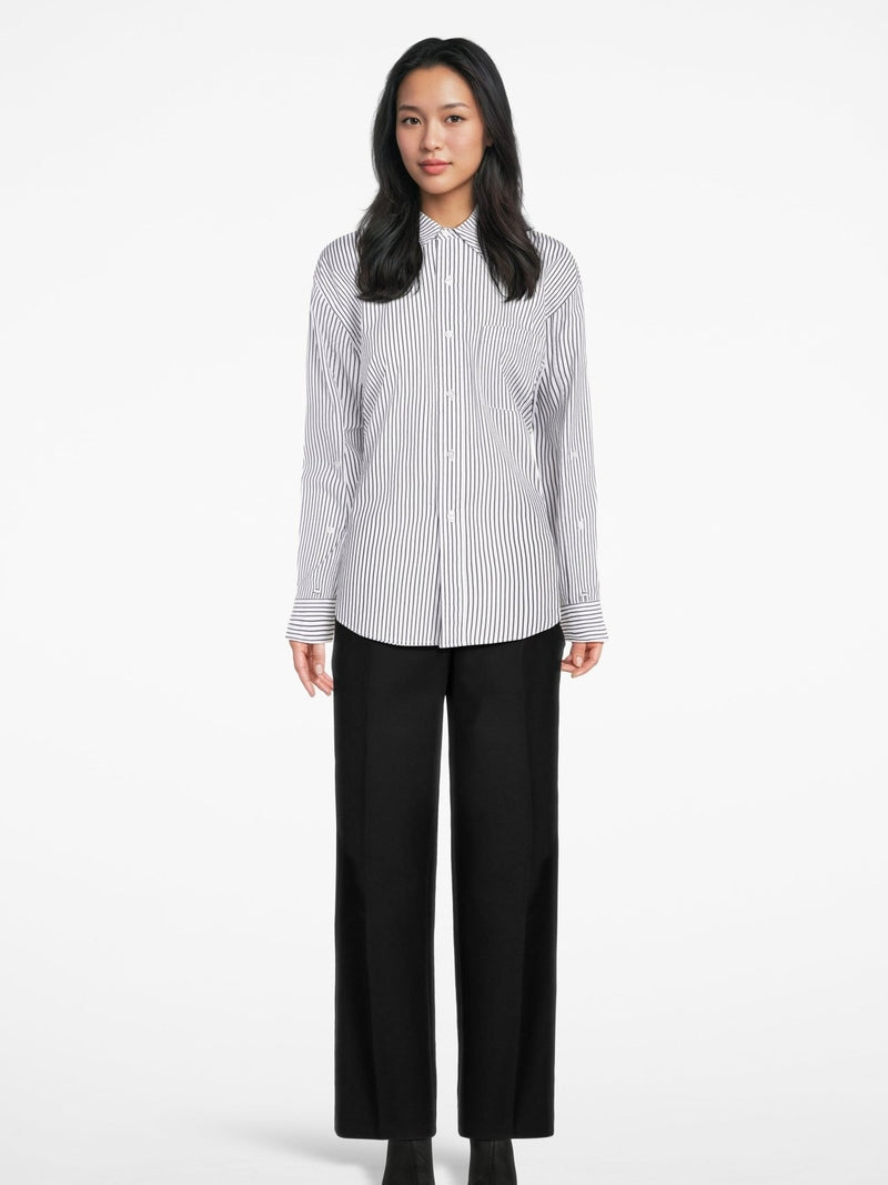 AM To PM Boyfriend Shirt in Eclipse Stripe