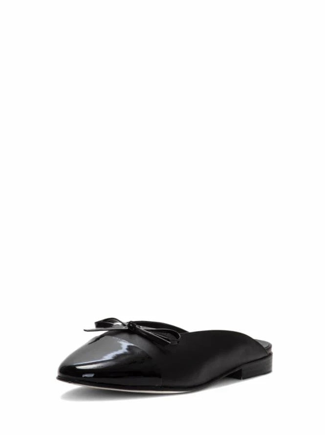 Ballet Mule Open Back Ballerina Flat in Black