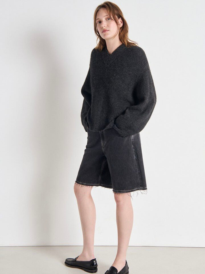 East Knit Jumper in Anthracite Chine