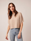 Reyna Knit Tee in Latte