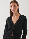 Fitted XFine Merino Cardi in Black