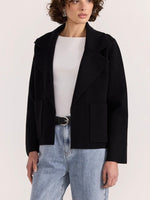 Aiden Crop Coatigan in Black