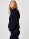 Gavin Rib Zip Hoodie in Navy