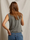 Margot Sleeveless V Neck Tee in Heather Grey