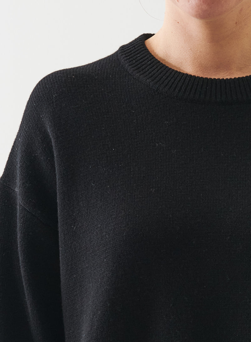 Xfine Merino Cashmere Relaxed Knit in Black