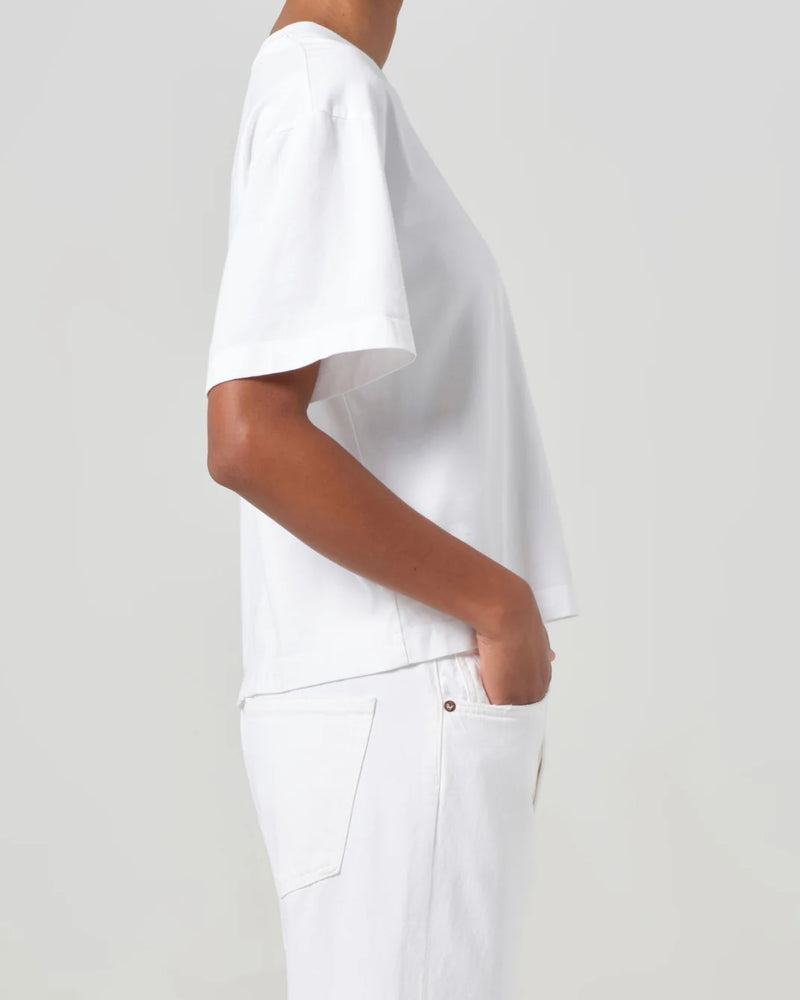 Sulma Drop Shoulder Tee in White