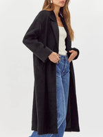 Bryce Brushed Oversized Coat in Black