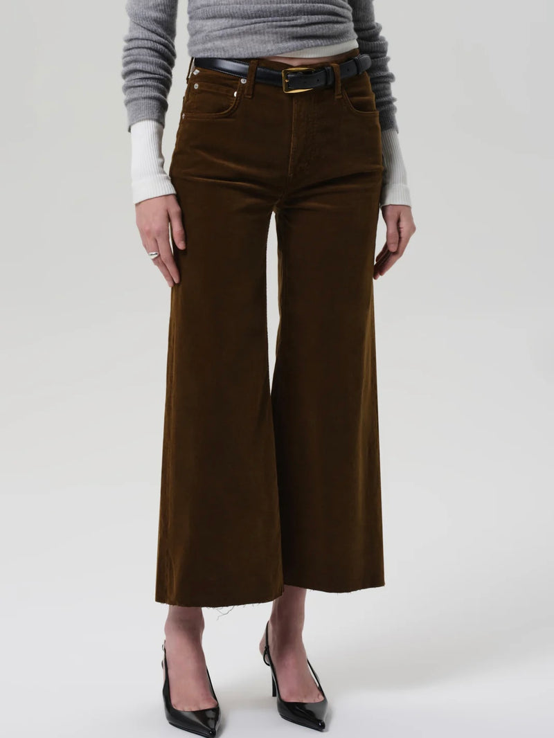 Lyra Wide Leg Crop Corduroy in Manuka