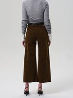 Lyra Wide Leg Crop Corduroy in Manuka