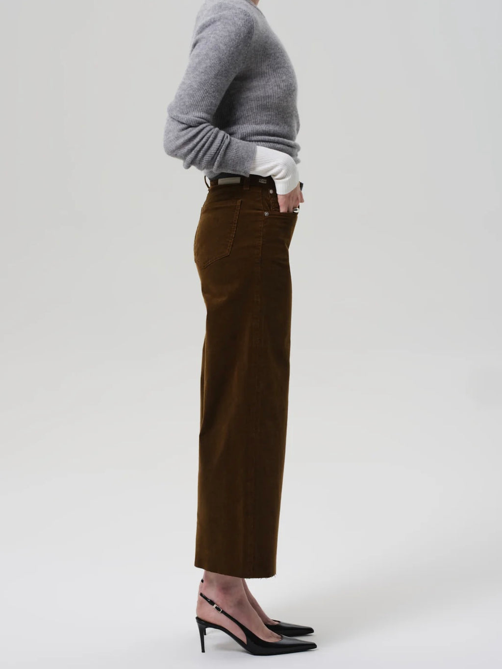 Lyra Wide Leg Crop Corduroy in Manuka