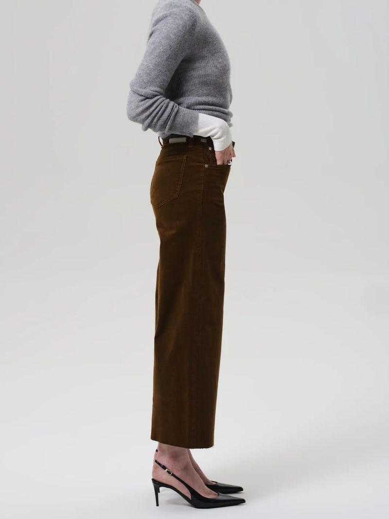 Lyra Wide Leg Crop Corduroy in Manuka