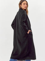 Bryce Brushed Oversized Coat in Black