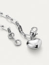 Puffy Heart Bracelet in Silver