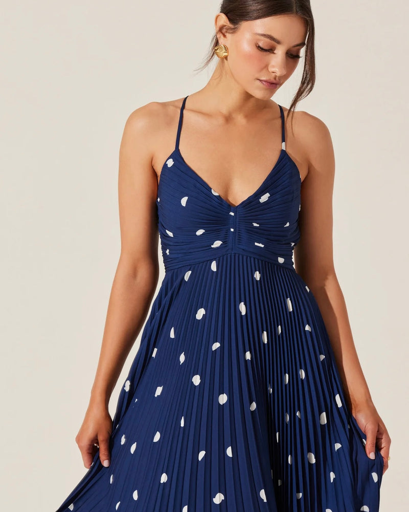 Blythe Floral Plisse Midi Dress