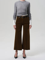 Lyra Wide Leg Crop Corduroy in Manuka