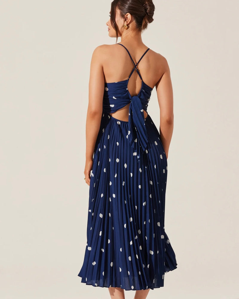 Blythe Floral Plisse Midi Dress