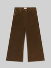 Lyra Wide Leg Crop Corduroy in Manuka