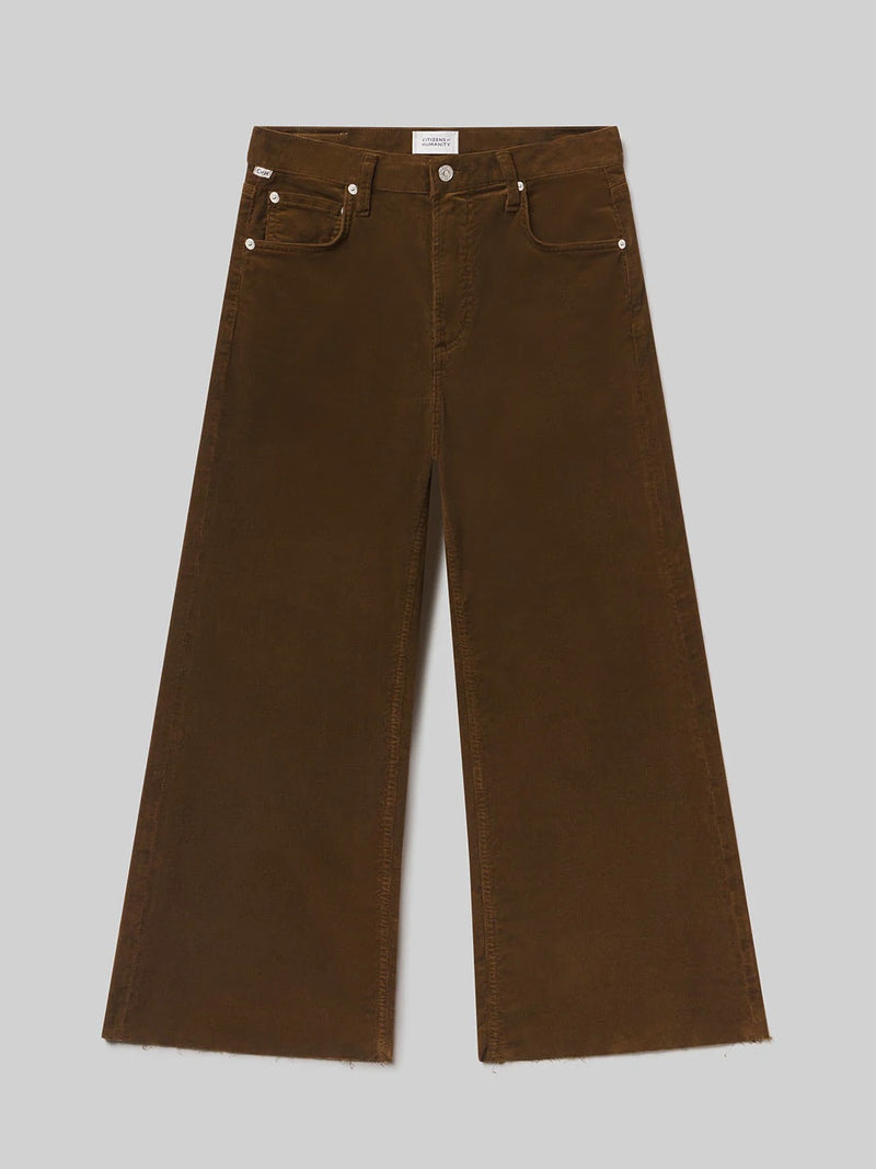 Lyra Wide Leg Crop Corduroy in Manuka