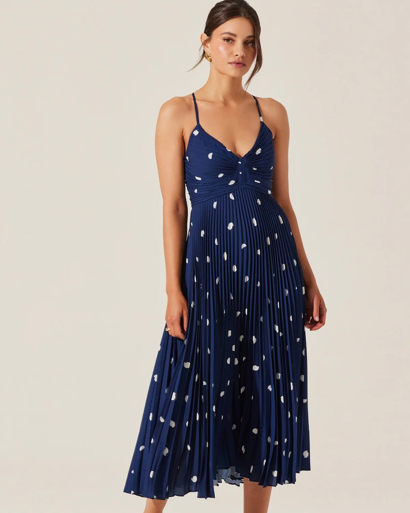Blythe Floral Plisse Midi Dress