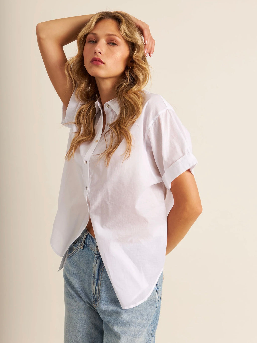 Shay Button Up in Chalk