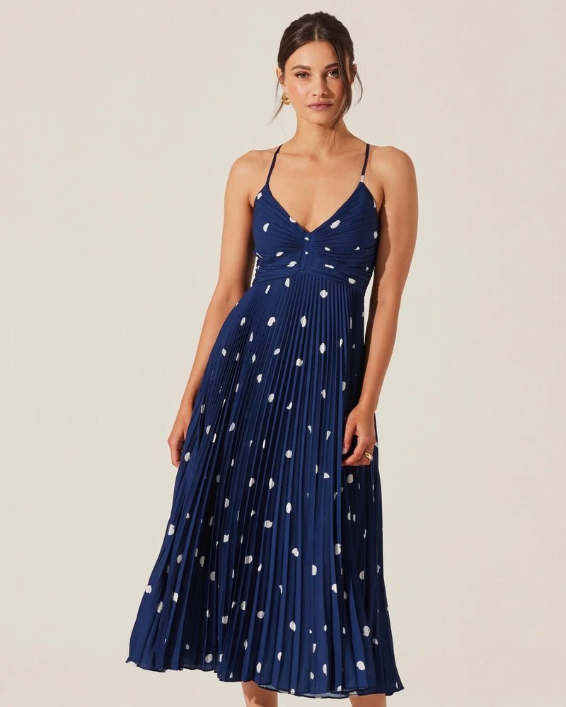 Blythe Floral Plisse Midi Dress