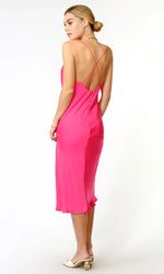 Sandra Strappy Slip Dress in Hot Pink