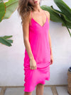 Sandra Strappy Slip Dress in Hot Pink