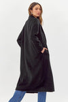 Bryce Brushed Oversized Coat in Black