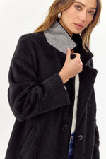 Bryce Brushed Oversized Coat in Black