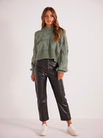 Kaine Cable Sweater in Mint